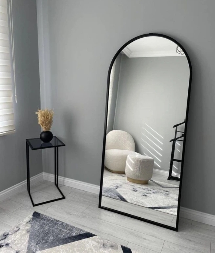 قاب ایینه مدرن گنبدی قدی فلزی ساده E101
