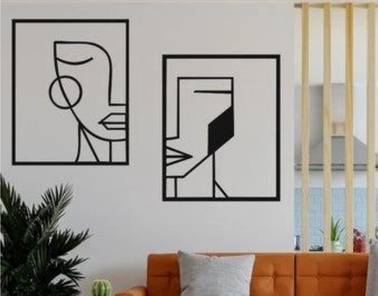 تابلو دیواری فلزی مدرن چهره t606